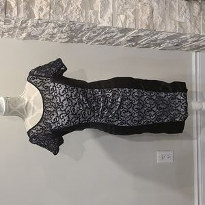 Karen Millen Satin feel black lace with white underlay gathered side